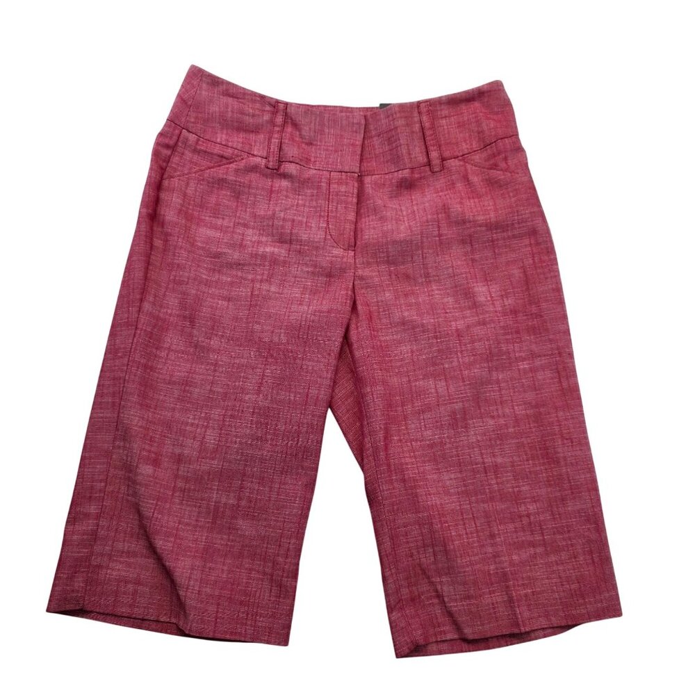 Sharagano Stretch City Shorts 6P Passion Pink Cotton Bermuda Casual Barbiecore